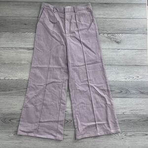 Moodie Women Size L Cotton Purple Wide Leg High Rise Trouser Pants Retro Vintage